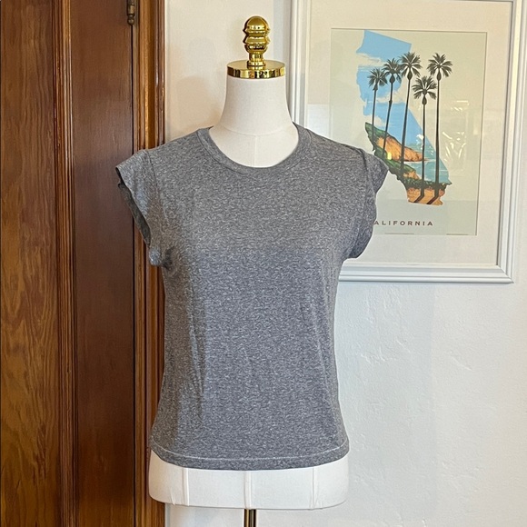 THE GREAT. Heather Gray Short Sleeve Tee - Picture 1 of 3